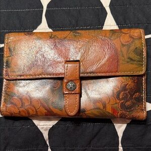 Vintage Floral Leather Clutch
